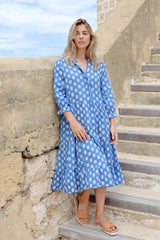 ivy & isabel claudia dress lotus blue print