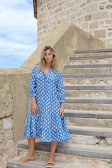 ivy & isabel claudia dress lotus blue print