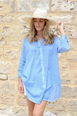 ivy & isabel polly shirtdress in cobalt blue