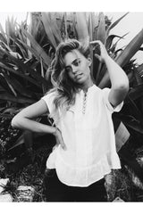 sofie top white linen