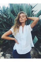 sofie top white linen