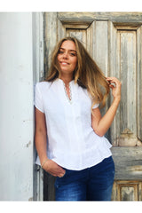 sofie top white linen