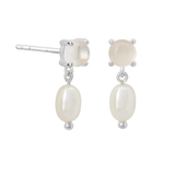 murkani into the light silver small pearl earrings silver MKILSE01