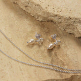 murkani into the light silver small pearl earrings silver MKILSE01