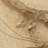 murkani into the light silver small pearl earrings silver