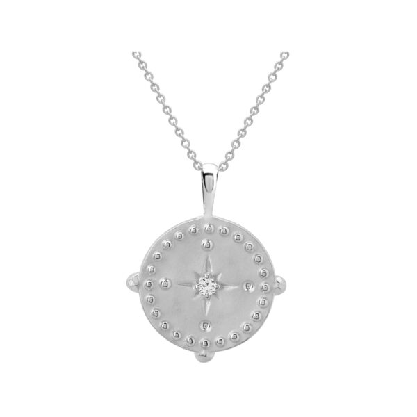 murkani into the light pendant disc necklace silver MKILSN13