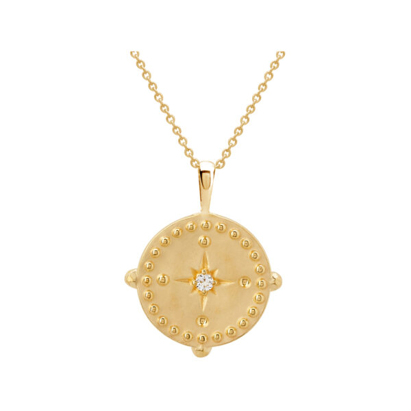 murkani into the light pendant disc necklace 18kt gold plate MKILYN15