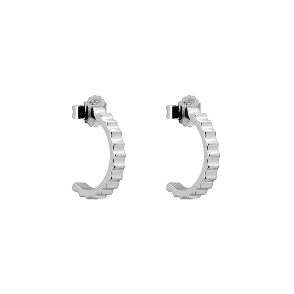 murkani petites fluted hoop earrings silver