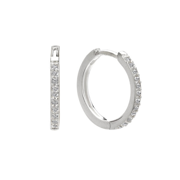 murkani petites 15mm huggies white topaz sterling silver