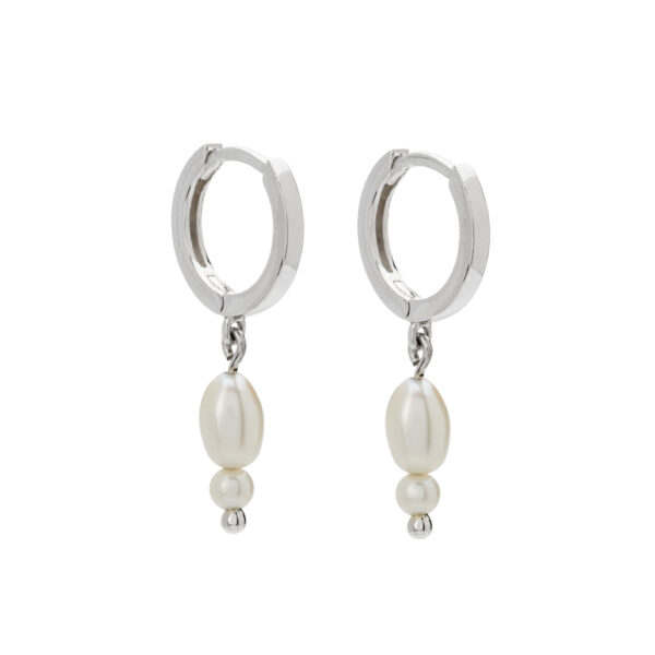 murkani petites double pearl huggies sterling silver MKMPSE94