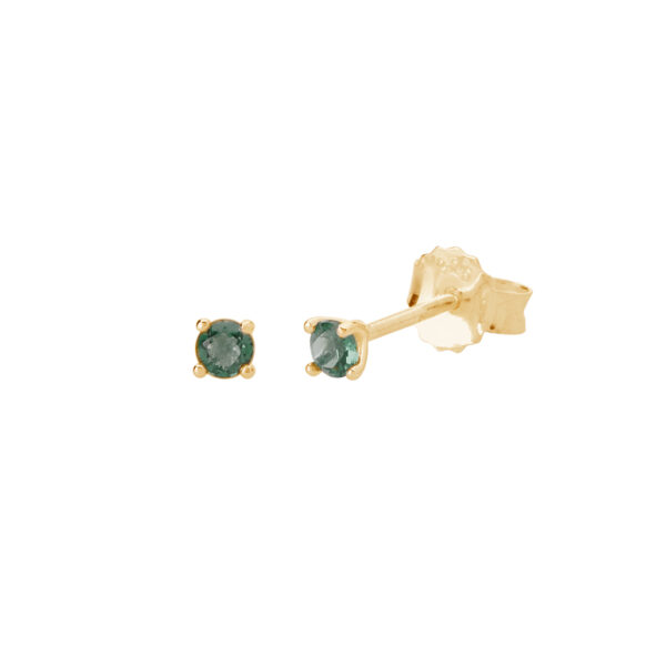 murkani 3mm studs green quartz gold plate MKMPYE129