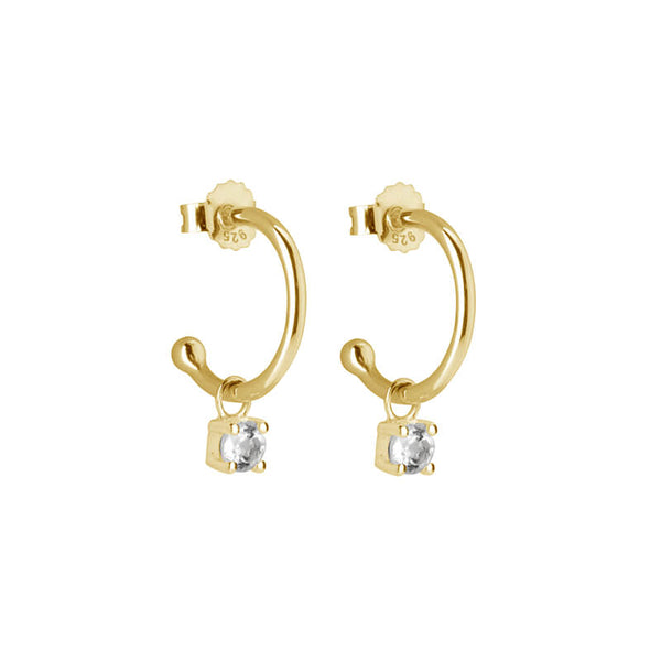 murkani petites 15mm drop hoops white topaz gold