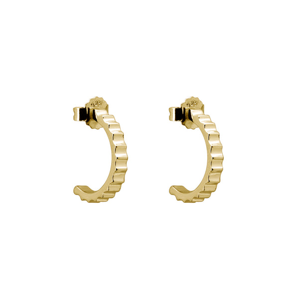 murkani petites fluted hoop earrings gold