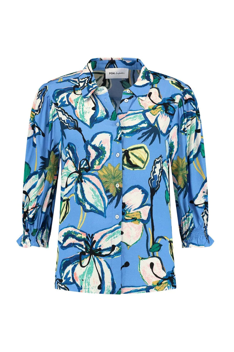 pom amsterdam lily marina blue blouse