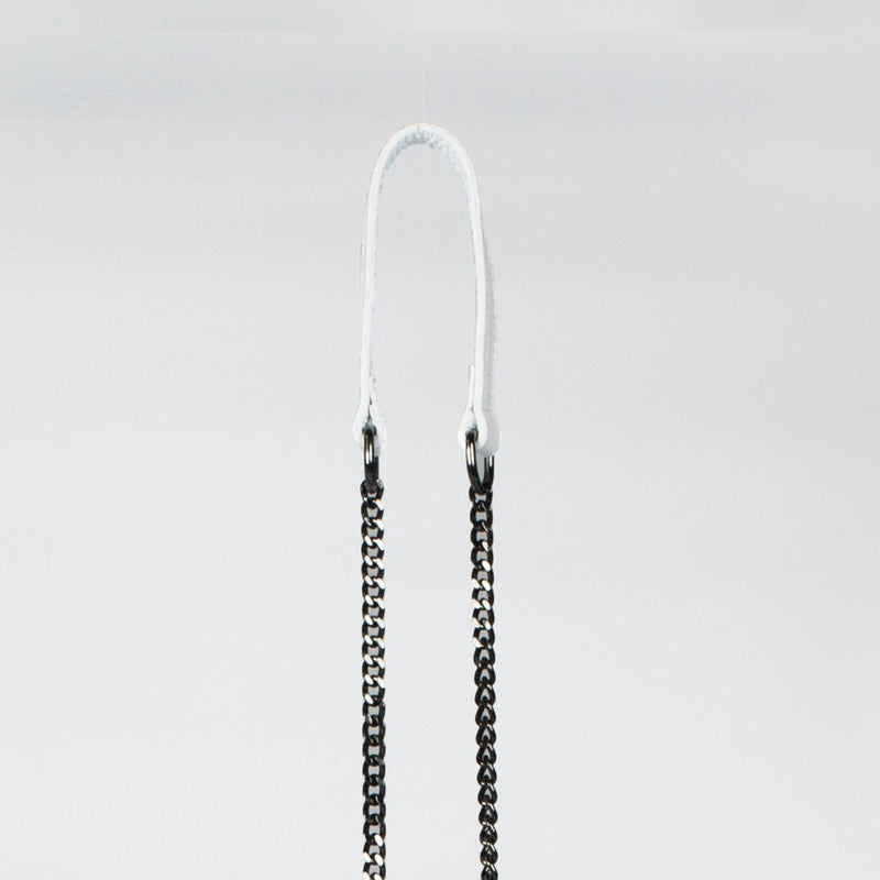 vestirsi pebbled leather chain strap white