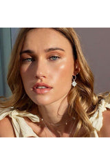 murkani temple moon small hoop earrings with mother of pearl silver