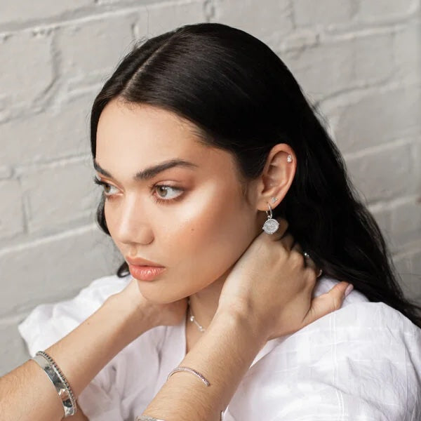 murkani into the light small hoop earrings silver MKILSE04