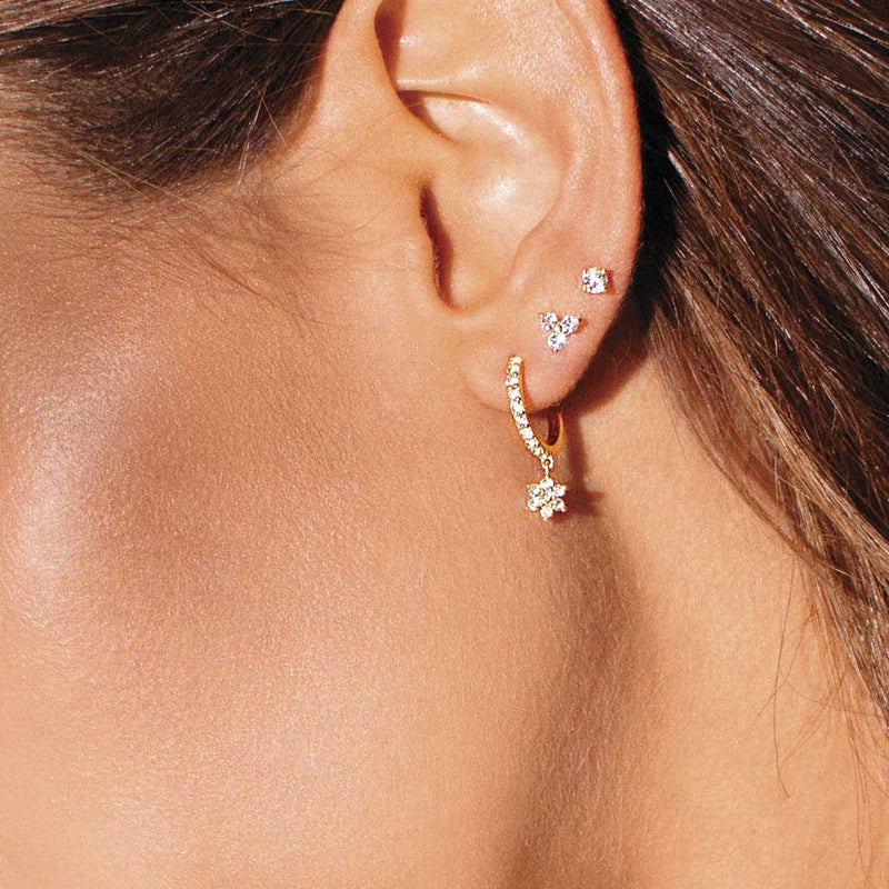 murkani petite star drop gold hoop earrings