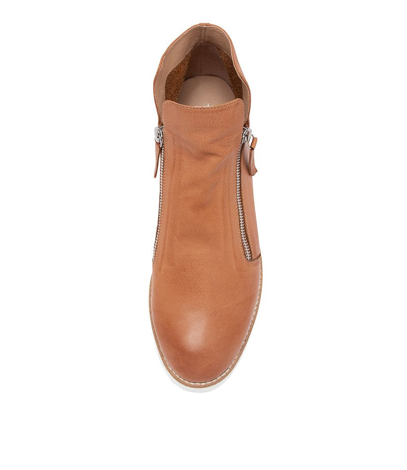 top end oh my dark tan leather boot