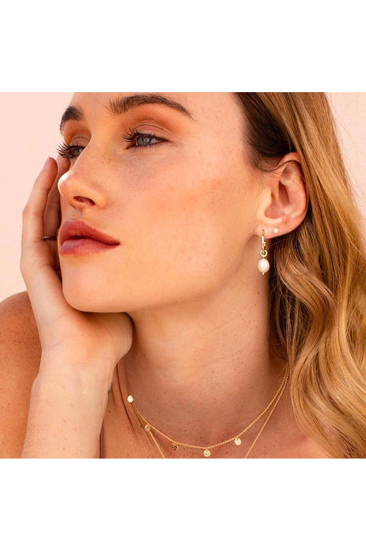 murkani pearl drop hoops petites earrings 18kt yellow gold plate MKMPYE33