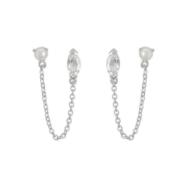 murkani marquise stone silver with pearl and chain