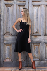 ivy & isabel abbi silk satin dress black