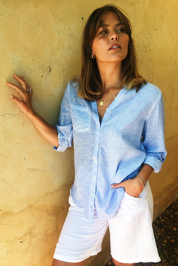 ivy & isabel - caprice shirt - pale blue