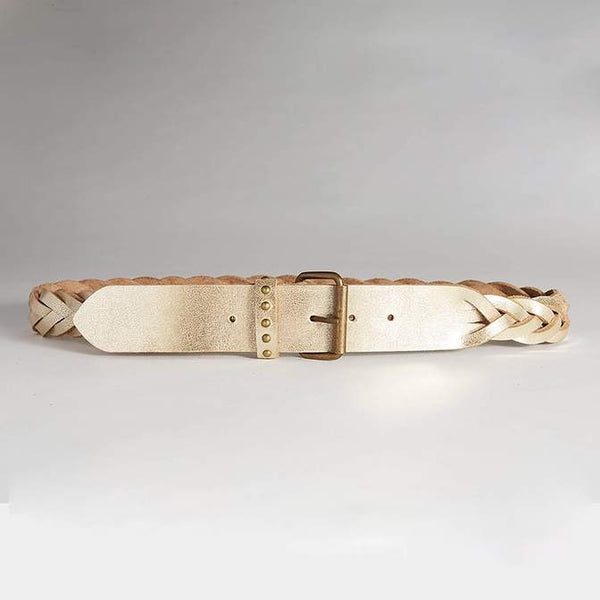 caravan & co clara leather belt gold