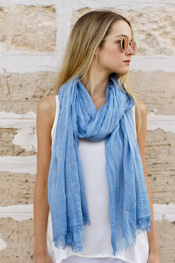 cotton scarf blue