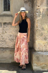 once was isla linen skirt in sunset paradise