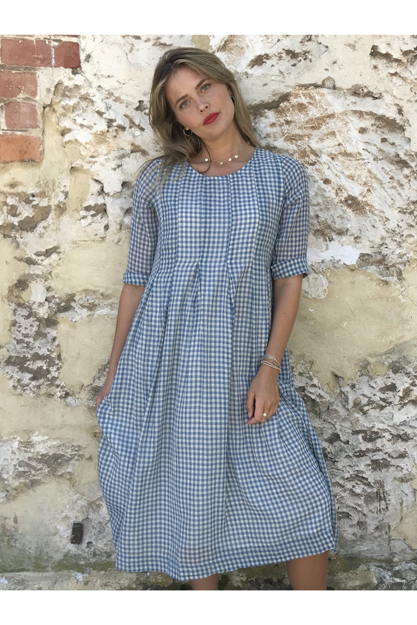 ivy & isabel mia dress blue gingham