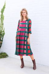 ivy & isabel mia dress pink block print