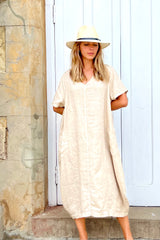 haris cotton drs-6453 linen curve dress 2 colours
