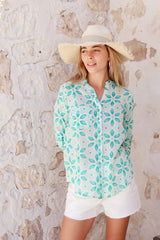 ivy & isabel - caprice shirt- jade daisy print