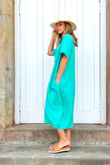 haris cotton drs-6453 linen curve dress 2 colours