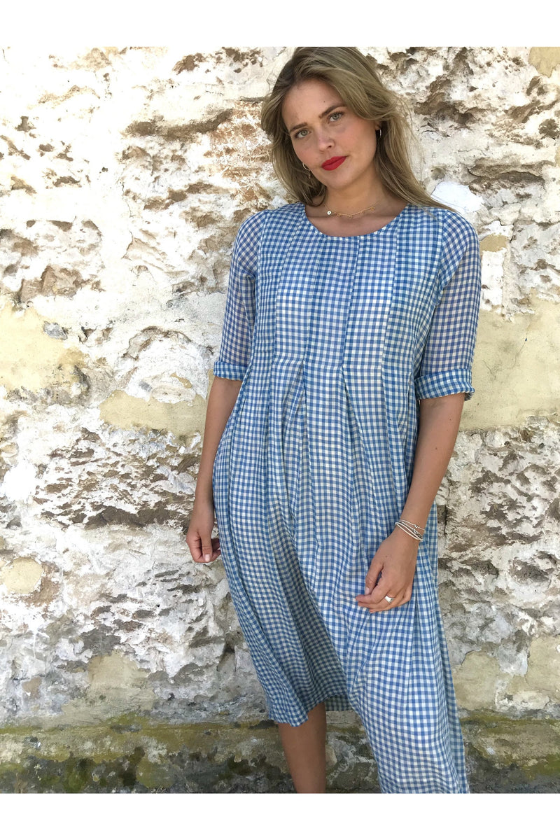 ivy & isabel mia dress blue gingham