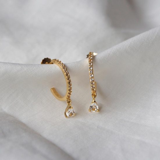 murkani petites 13mm tear drop hoop gold